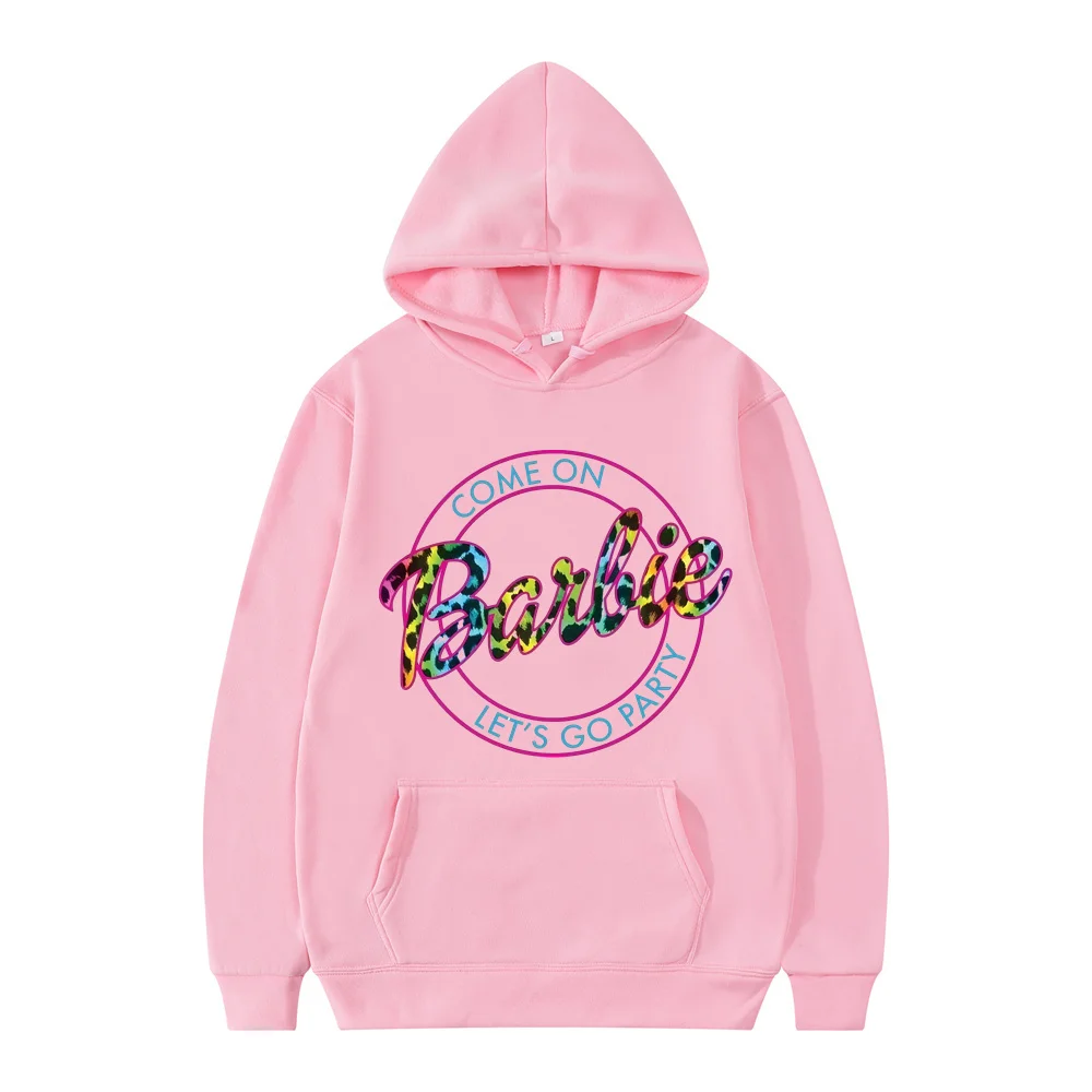 Disney Barbie Cartoon Anime Women Sweatshirt Sweatpants Set 2024 Fashion Men Pullover Pants Suit Spring Autumn Couple Hoodie