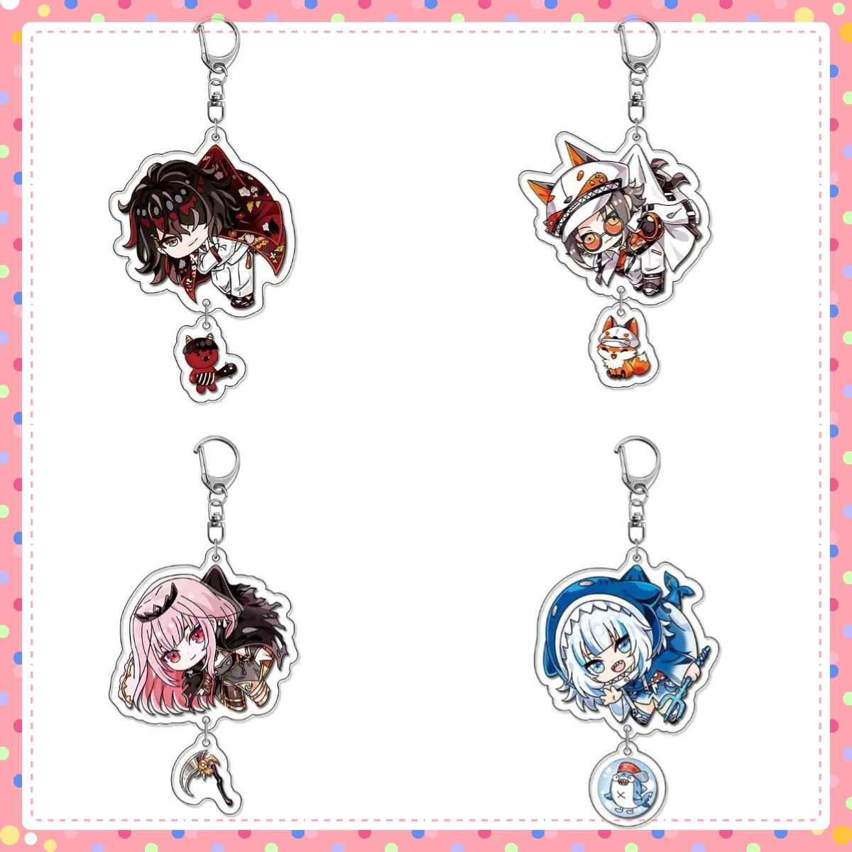 

Kawaii NIJISANJI Cute Cartoon Keychains Anime Vox Akuma Keyrings Bag Tag Cos Accessory Trendy Gift