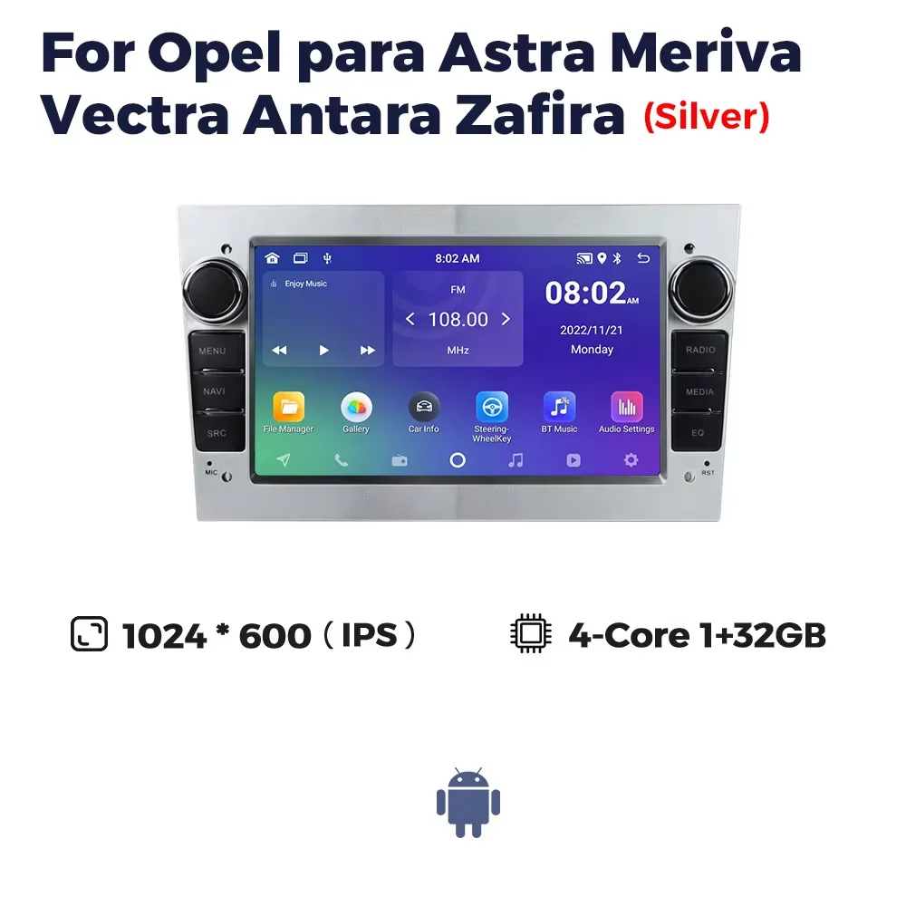 Auto radio multimedia voor Opel Astra H J 2004 Vectra Vauxhall Antara Zafira Corsa C D Vivaro Meriva Veda draadloze CarPlay
