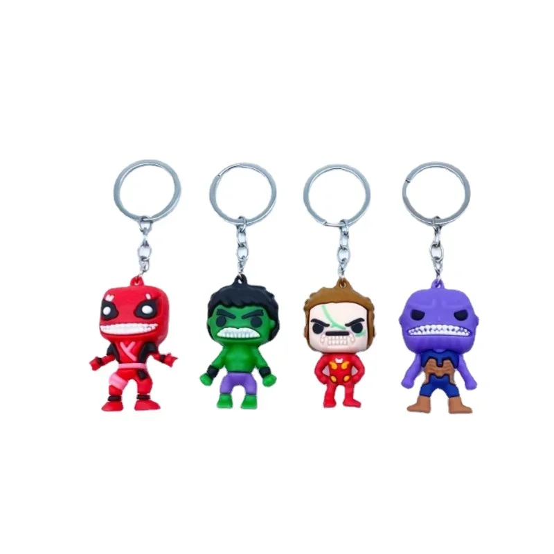 

Marvel The Avengers Keychains Decoration Anime Action Figure Cute Toy Q Figurals car Key Decoration Model Children Birthday Gift