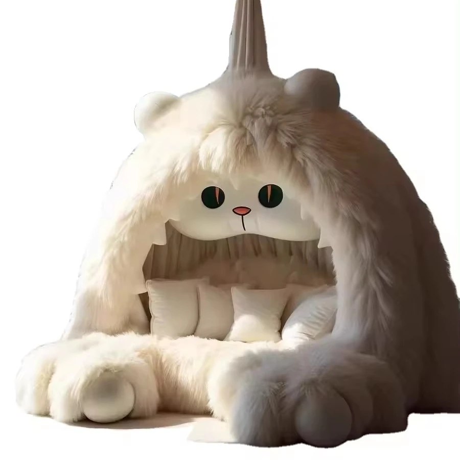New Cream Style Creative Internet Red Monster Modeling Children's Set of Princess Bed Surrounding with Cartoon Cloth Bed