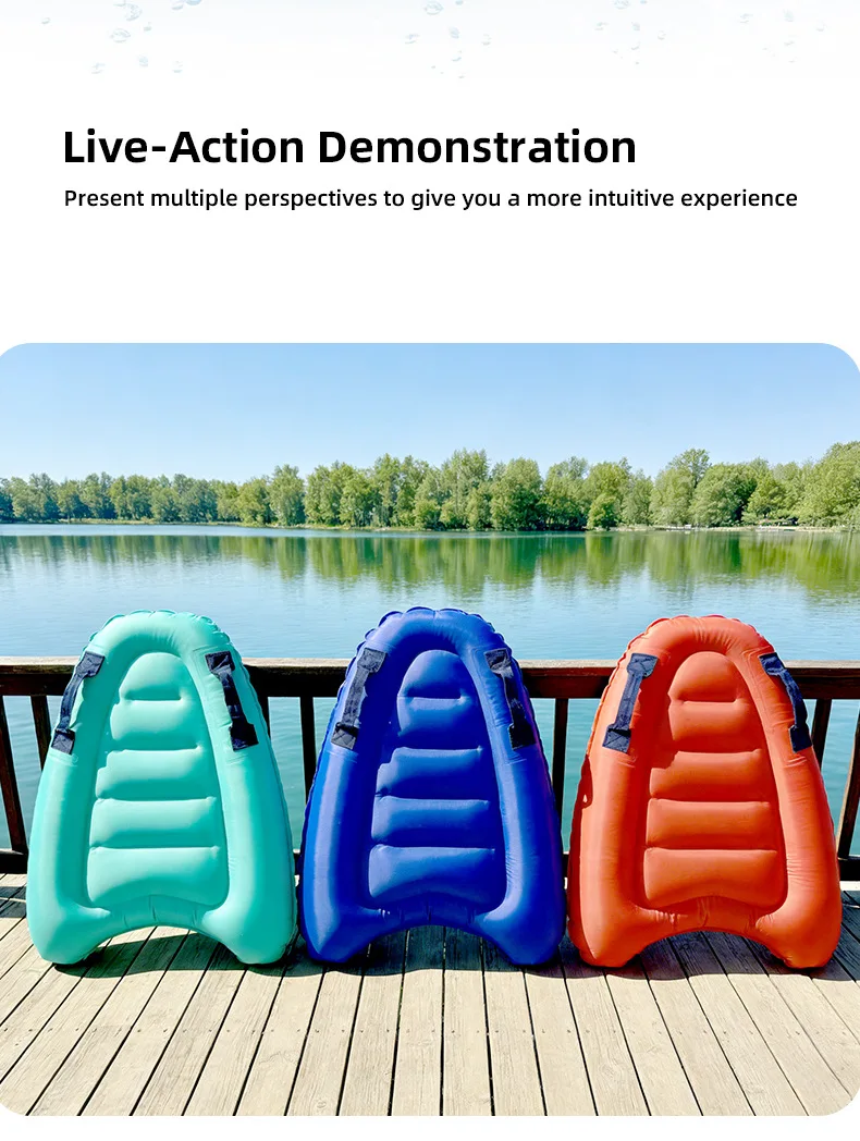 1 Stück dickes aufblasbares Surfbrett zum Schwimmen, tragbares Marine-Surf- und Wasserrutschbrett, geeignet für Strand, Schwimmbad, Urlaub – Detail 5