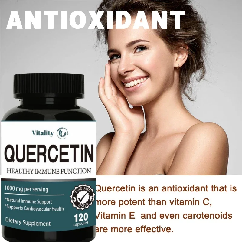 Ultra High Purity Quercetin Capsules + Highly Purified and Bioavailable - 1000 Mg Per Serving - 120 Quercetin Supplements