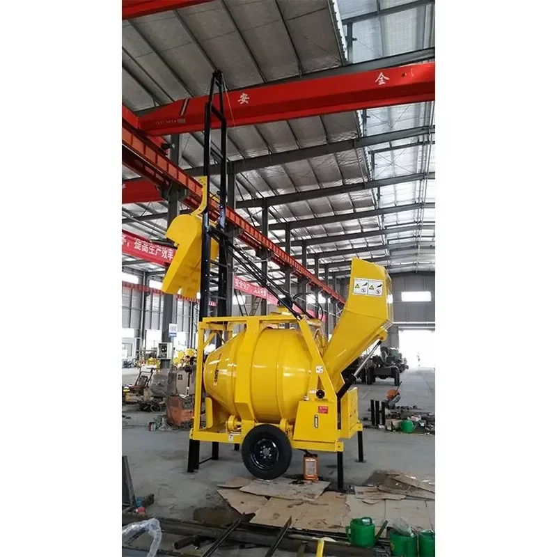 LONTA JZC350DHL Cement Mixer 4 Bags Hopper Lifting Portable Construction Self Loading Concrete Mixer Machine