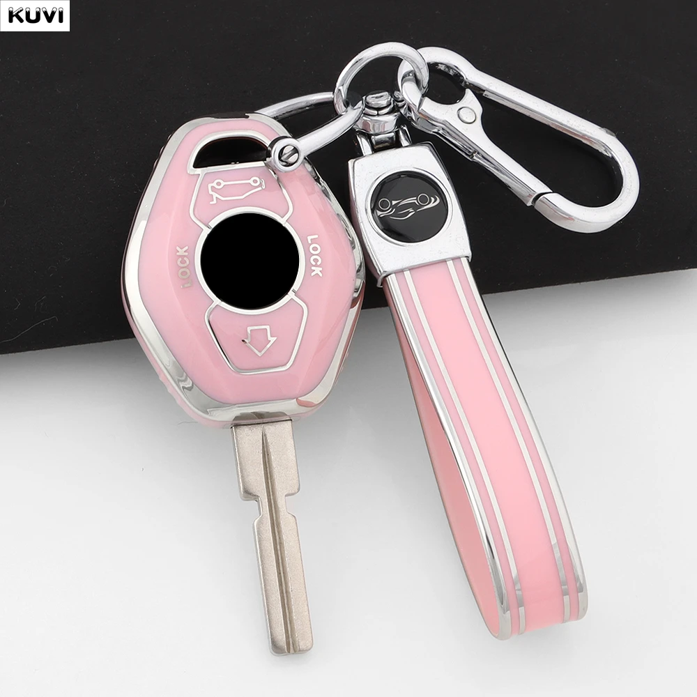 Fashion TPU Car Smart Key Case Cover Shell Fob For BMW X3 X5 Z3 Z4 3 5 7 SERIES E38 E39 E46 E83 1998-2005 Protector Keychain