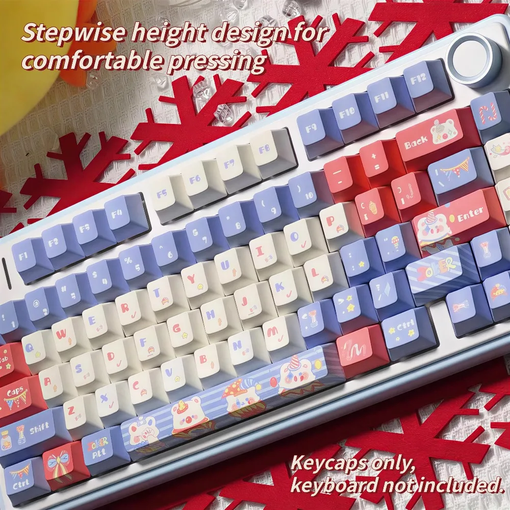 New PBT Keycaps 120Key, Cherry Profile, Double-Shot PBT, 5-Side Dye-Sublimation, Wear-Resistant
