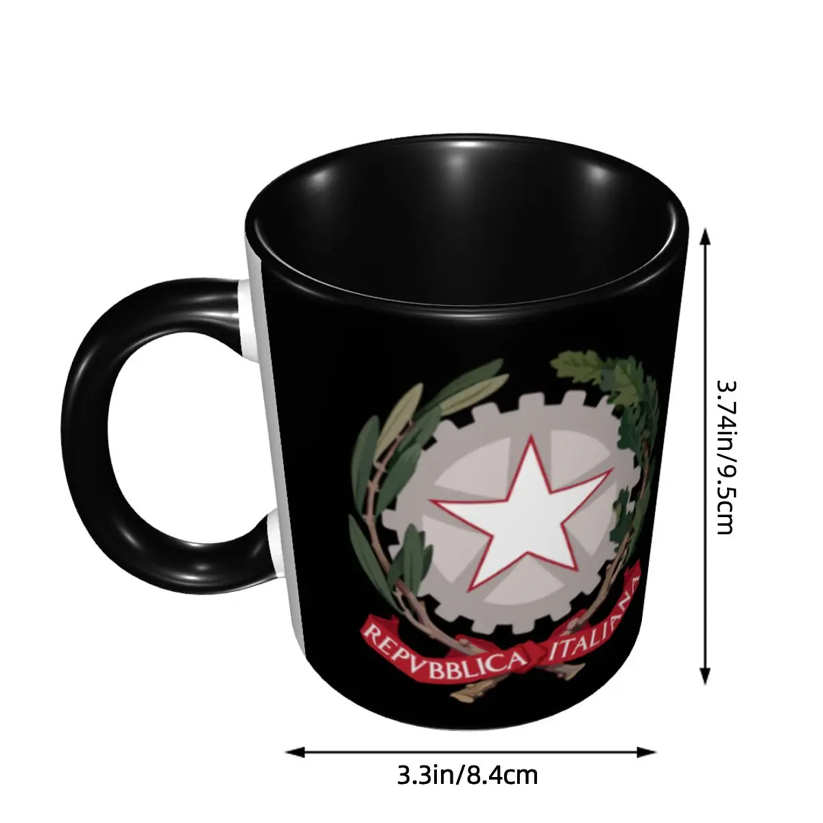 Customized Emblem Of Italy Coffee Mug DIY Italian Flag Ceramic Tea Milk Cup