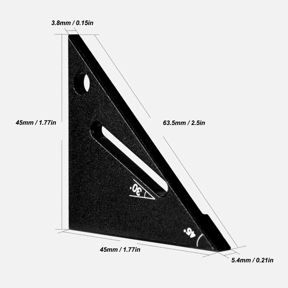 

2 шт. портативных угольников из алюминиевого сплава для плотников, 45/90 градусов, высокоточный угломер, красный/черный, для измерения в деревообработке