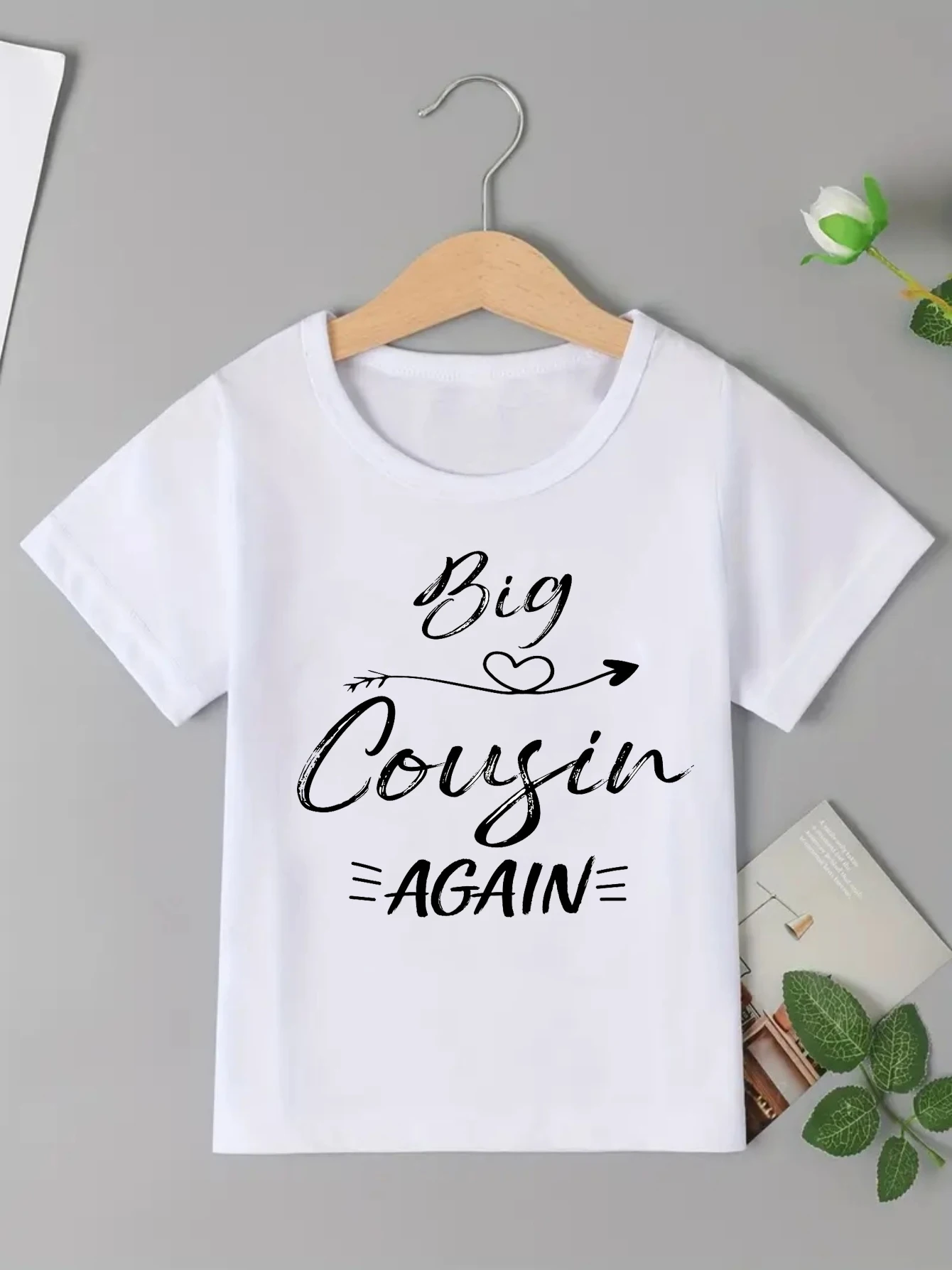 

Cool Big Cousin Again Arrow Heart Printed T Shirt Boys/Girls Pregnancy Announcement T-Shirt Kawaii Kids Clothes Toddler Shirt