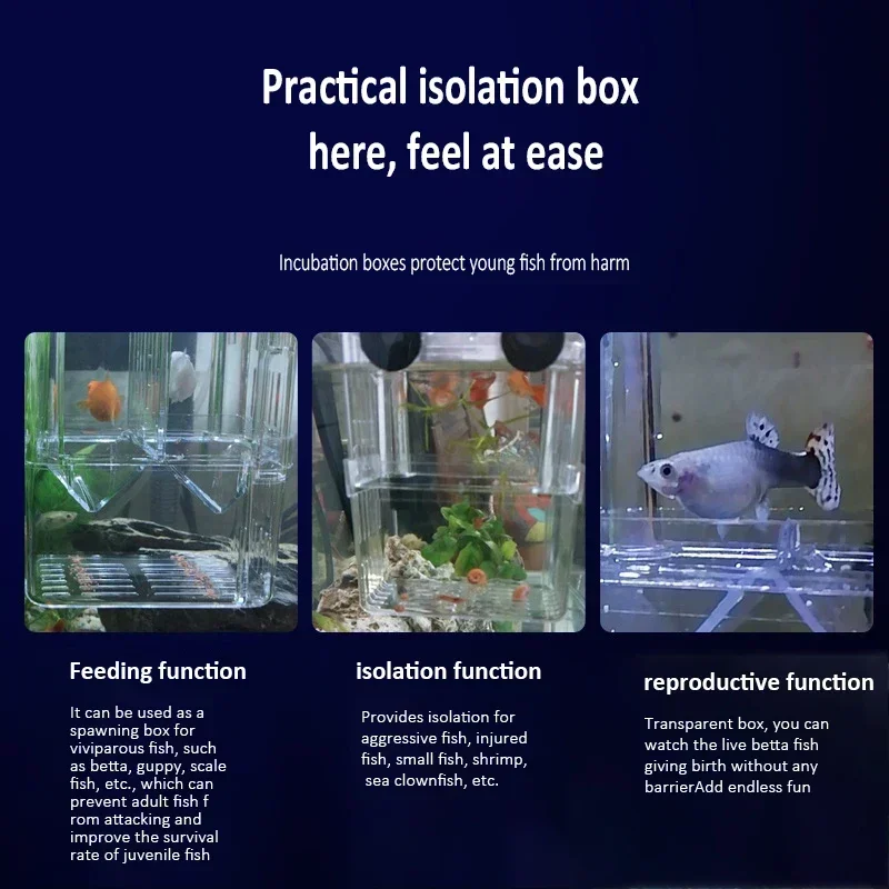 Acrylic Aquarium Breeding Isolation Box Double-layer Breeder Fish Tank for Protecte Shrimp Fishs Aquarium Breeding Supplies