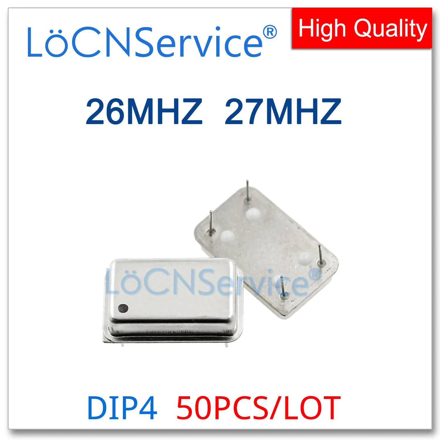 50PCS 26MHZ 27MHZ Crystal Oscillator Active Crystal OSC DIP-4 Rectangular Full Size 26M 27M  26.0MHZ 27.0MHZ Resonator DIP