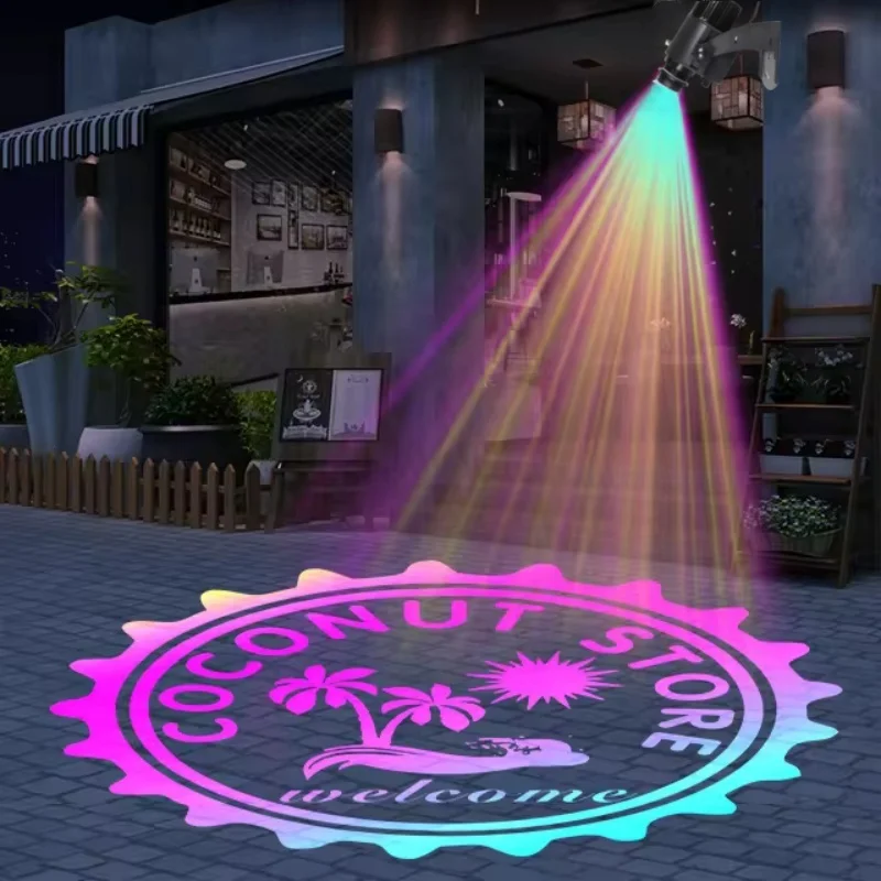 Gobo Projector Logo Custom Advertising Lights LED Sign Wall Projection Outdoor Waterproof IP67 HD Store Advertising Lamp