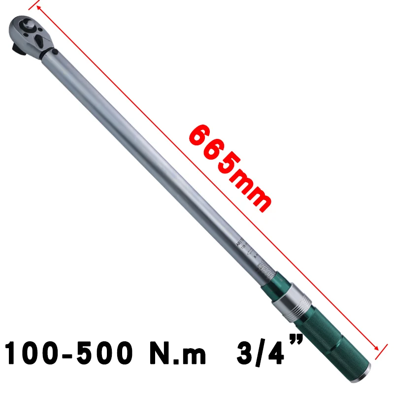 ARITER 40-500nm Adjustable Torque Wrench 1/2 3/4 Ratchet head High Accuracy Strength Big Mechanical  Repair Torque wrench