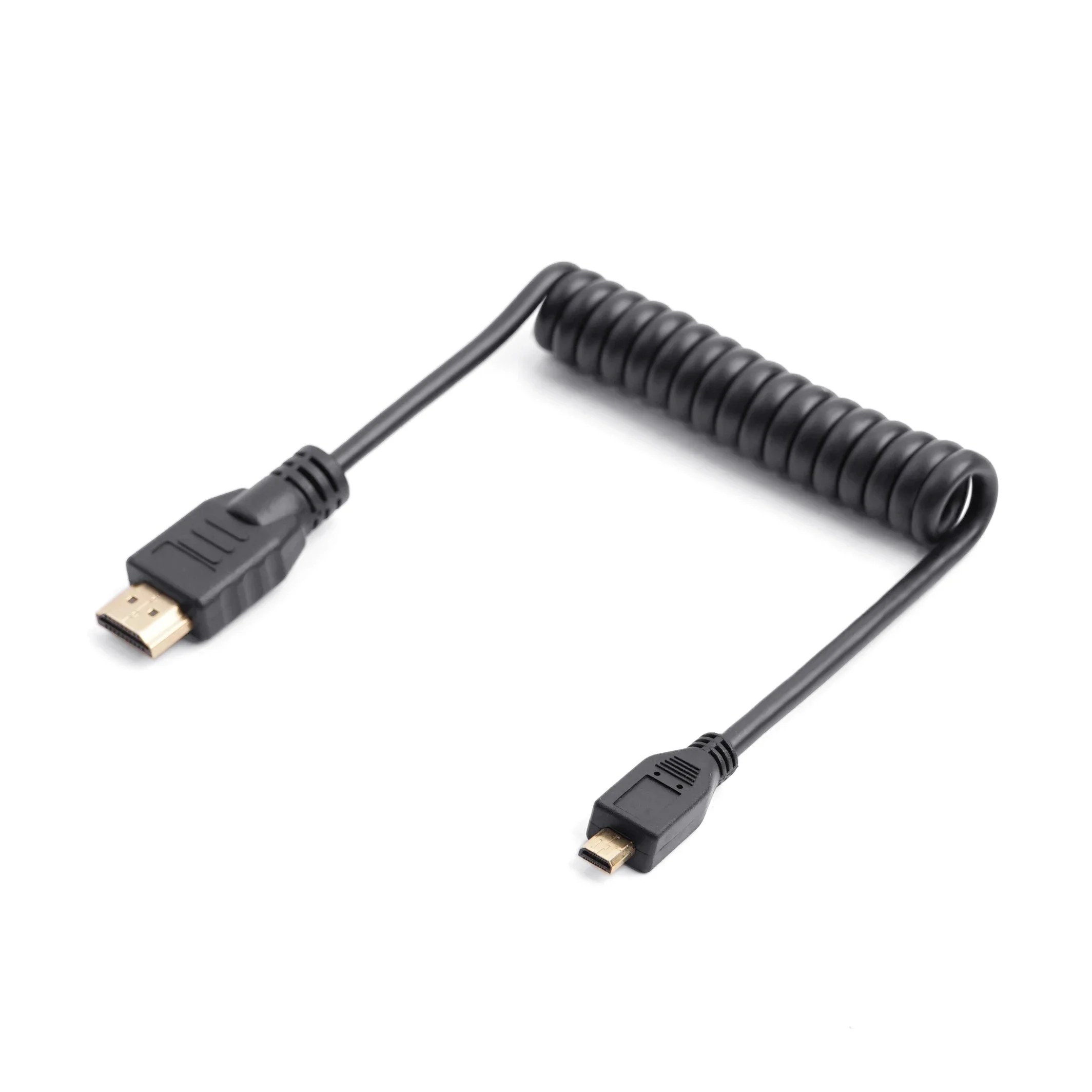 Mini  Micro to HDMI-compatible Digital Single Lens Reflex 4K HD spring cable video signal cable 3840x2160 30P stretch Coiled