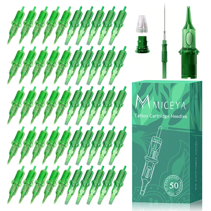 

Green 50/100PCS Mixed Disposable Cartridges Tattoo Needle RL/RS/M1 Permanent Makeup Tattoo Needles For Tattoo Machines Supplies