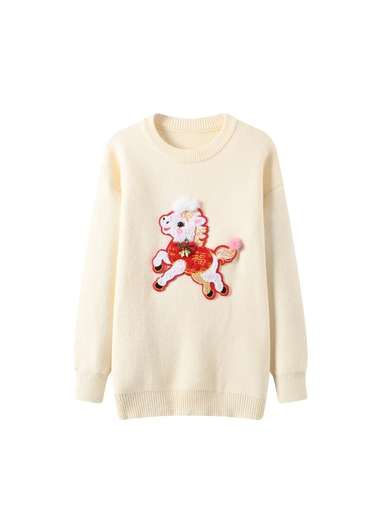 

plus Size Women's round Ne Long Sve Knitted Sweater Comfortable Loose Fit Autumn Winter Faion Trendy plus Size Top