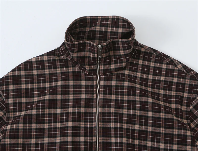 Guobioziy 2026 Spring Autumn Women Stand Collar Cropped Jacket Soviet Retro Style Zipper Long Sleeve Casual Outer Garment