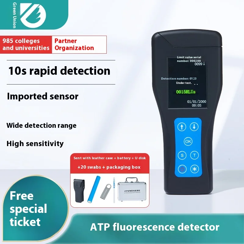 ATP Fluorescence Detector for Rapid Microbial Detection Food Total Bacterial Count 1-Year Warranty for Tableware Swab Sampling