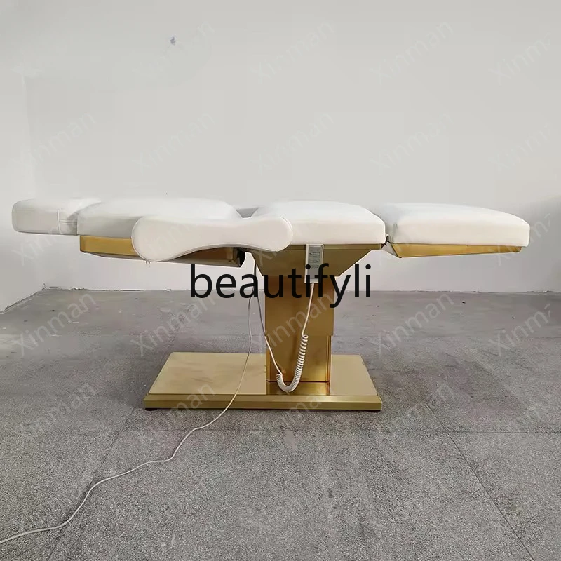 Leather beautician electric beauty stainless steel massage facial bed