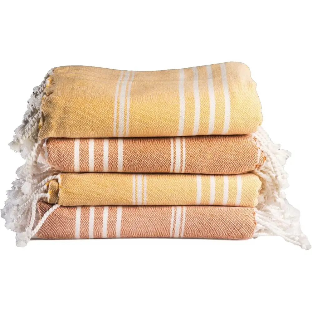 

Oversized Cotton Sateen Beach Towel Set of 4, 36x72 Inches - Soft, Quick-Dry, Absorbent for Bath, Travel, Pool, Spa