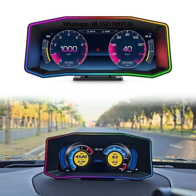Universal Smart Gauge 6.2 Inch Display GPS+Accelerometer +Speedometer P4 Head up Display Smart Digital Instrument