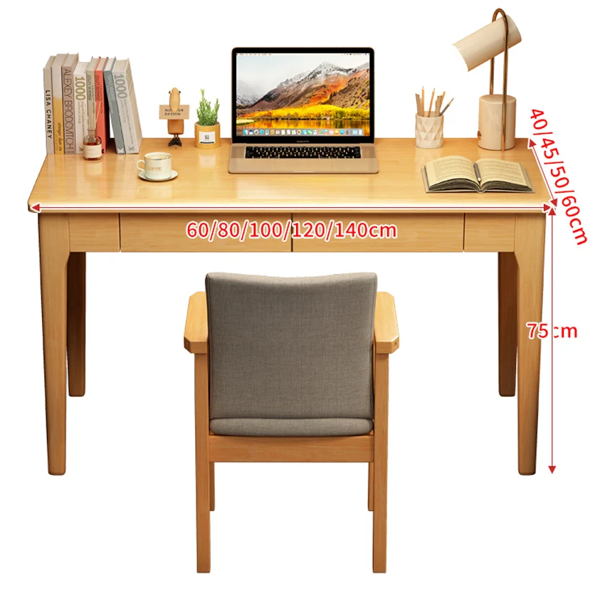 

80-120cm Solid wood home Furniture simple office desk computer bedroom living room student study table writing desk