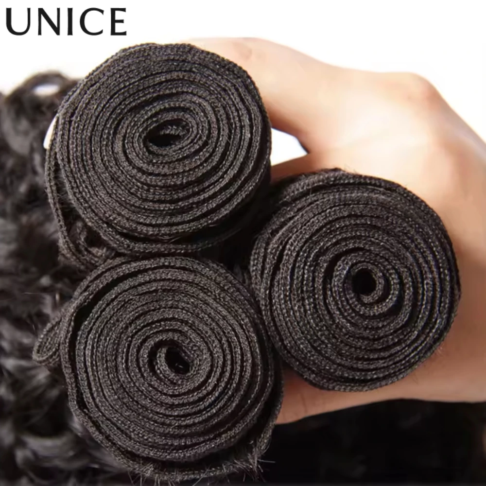 UNice Burmese Curly Hair Bundles 3/4 PCS Lot Unprocessed Natural Color Bundles 100% Human Hair 100Grams Per Bundle