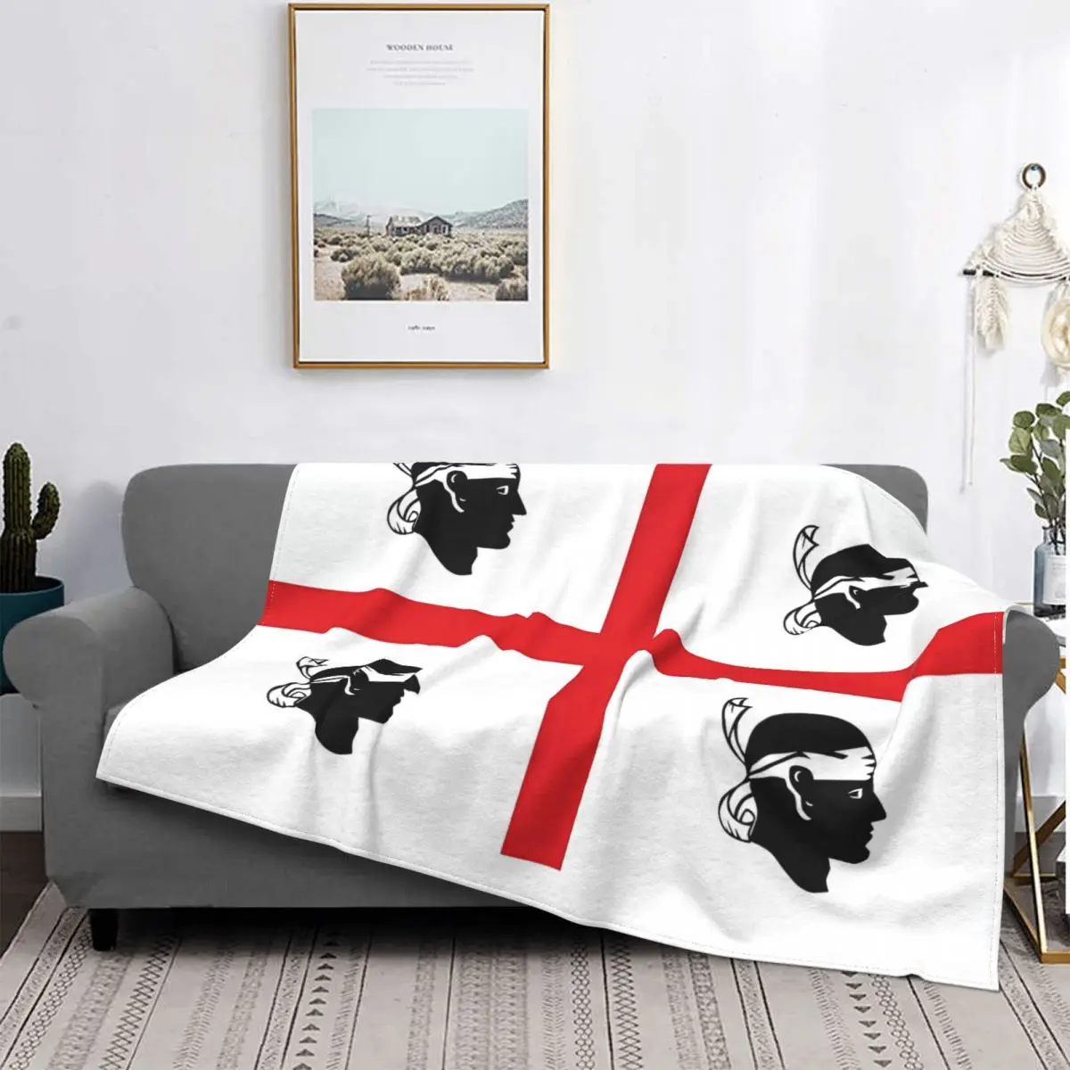 Flag Of Sardinia Italy, Bandiera Di Sardegna, Italia 2024 An Ultra-Soft Micro Fleece Blanket