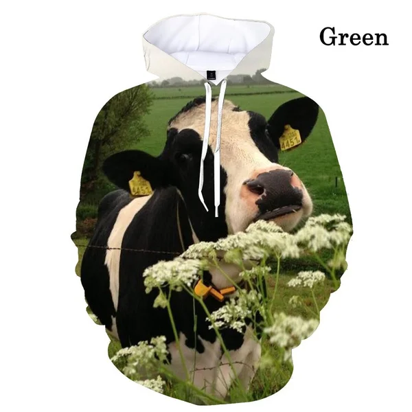 Autumn and Winter Sweatshirts Pullover 3d Animal Cow Print Hoodie Men&women Unisex Cool Fashion Long-sleeved Hoodies