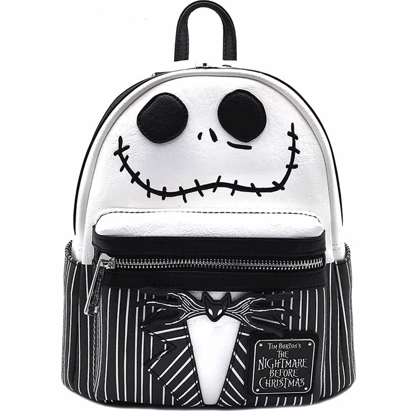 Disney The Nightmare Before Christmas Jack Skellington Sally Backpacks PU Leather Women Fashion Brand Backpack Christmas Gifts