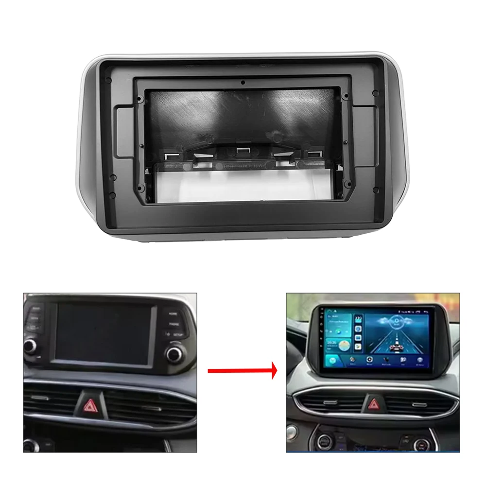 

10.1Inch Car Radio Fascias for Hyundai Santa Fe 2018-2019 Stereo Player 2 Din Head Unit Installation Panel Cable Dash Frame