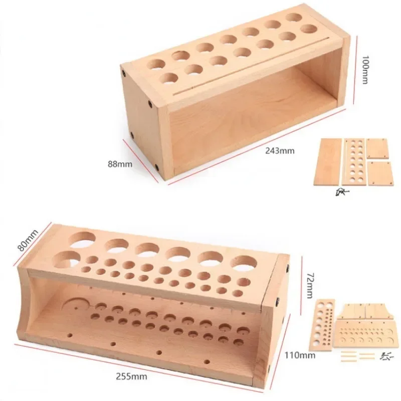 

DIY Assembly Tool Rack Leather Tool Table Tool Rack Leather Printing Wax Line Storage Box Rack Solid Wood Storage Box