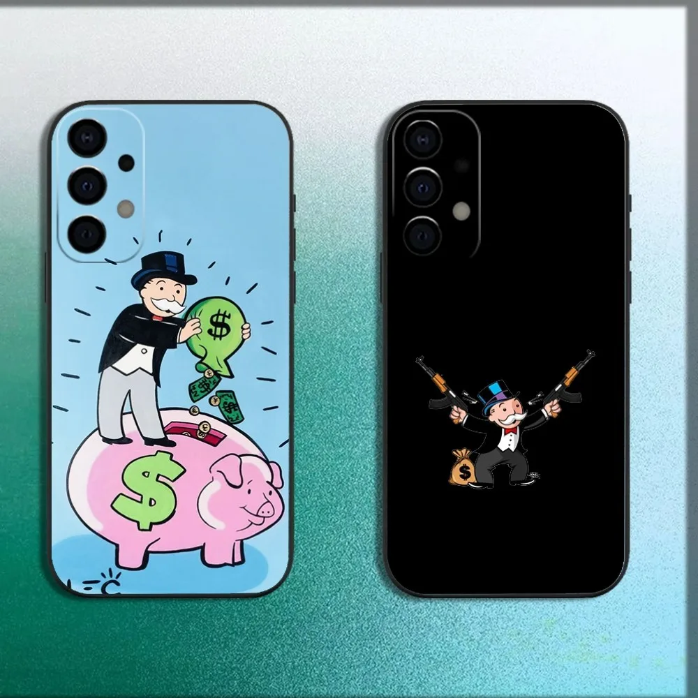 Dollar Alec M-Monopoly Man Phone Case For Samsung Galaxy A13,A21s,A22,A31,A32,A52,A53,A71,A80,A91 Soft Black Cover