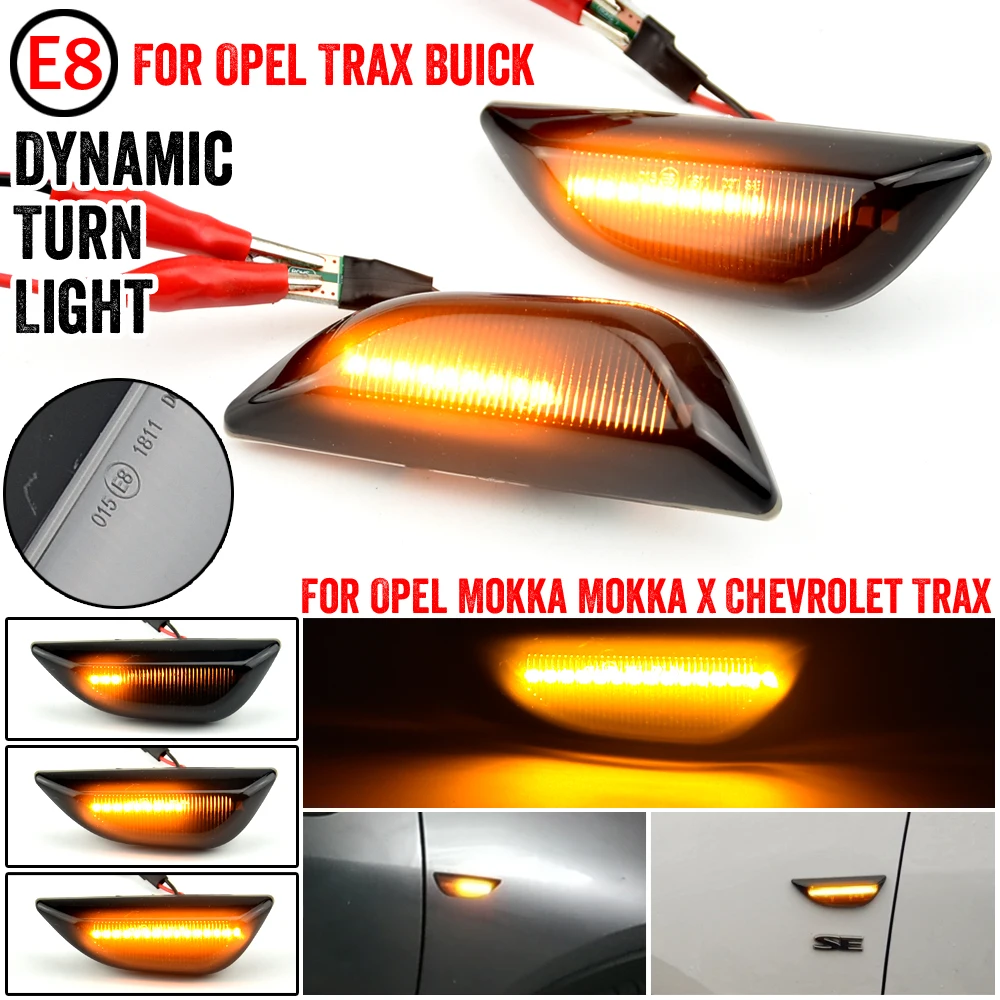2x Led Sequential Blinker Lamp For Opel Mokka X Chevrolet Trax Buick Encore Car-Styling Dynamic Side Marker Turn Signal Light