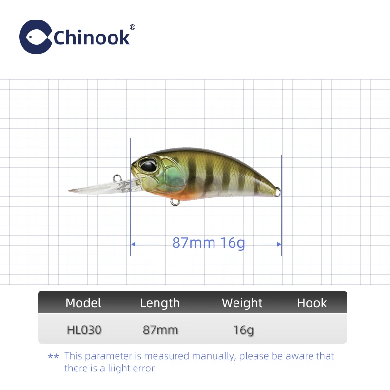 CHINOOK  Lure crankbaits Fishing Lure 87MM 16G Depth 2-3m hooks fish wobbler tackle Crankbait artificial hard bait swimbait