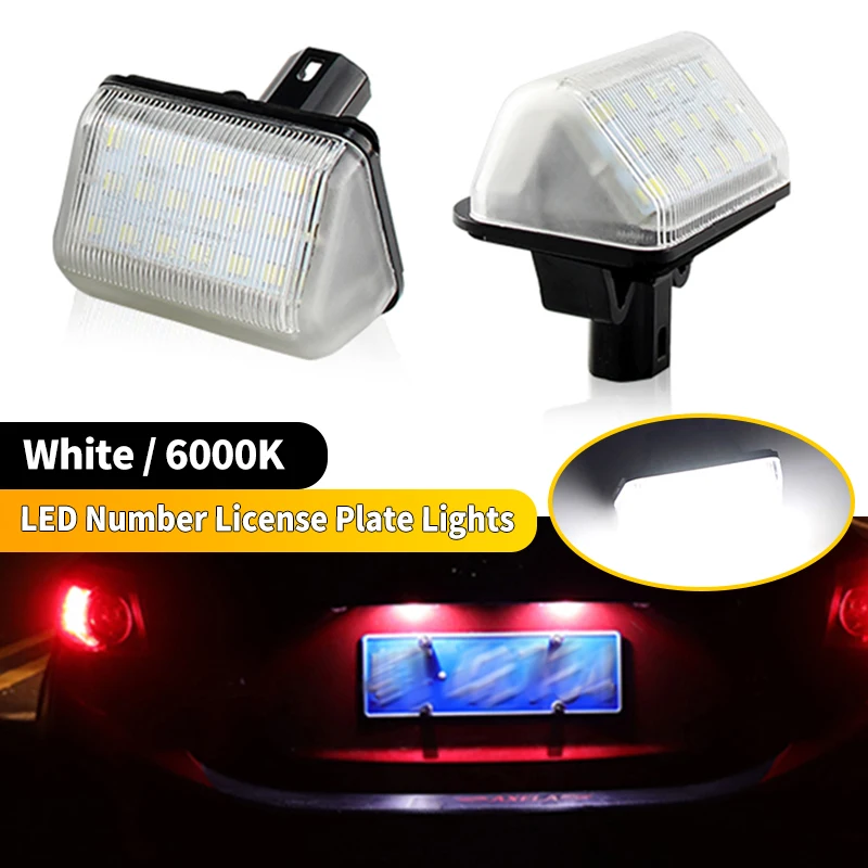 2×LED License Number Plate Lights for Mazda 6 Station Wagon/Mazda CX-7 2007-2012 Mazda CX-5 2013-2015, White Lamps Bulbs CANBUS