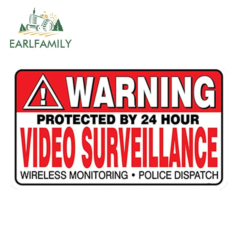 EARLFAMILY Car Styling WARNING Security System Stickers Home Alarm Decal Vinyl Window Bumper Waterproof Car Sticker