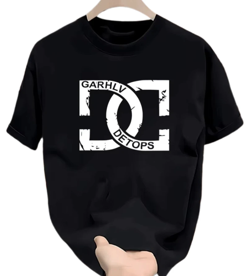

A new summer print short-sleeved T-shirt for both men and women in 2025 featuring round-neck cotton retro shirts Fashion simple