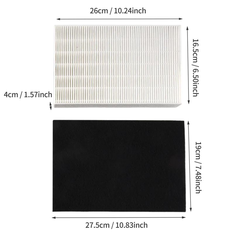2 filtros HEPA + 4 de carbón adecuados para purificadores de aire Honeywell HPA100 y HPA090 HPA094 HPA100 HPA104 HPA105 HPA106