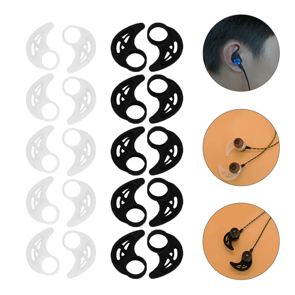 10Pairs Earhook Silicone Earphone Hook Protective Clip Anti-Lost Sports Headphone Earhook Holder Earphone Clip Hook