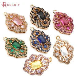 4PCS 18K Gold Color Brass Square Charms Pendants High Quality Necklace Earrings Diy Jewelry Accessories Rosediy official-website