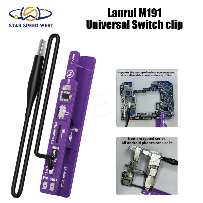 

LANRUI M191 Universal Switch Clip for Mobile Phone Motherboard Power On and Current Test Leakage Check Repair Tools