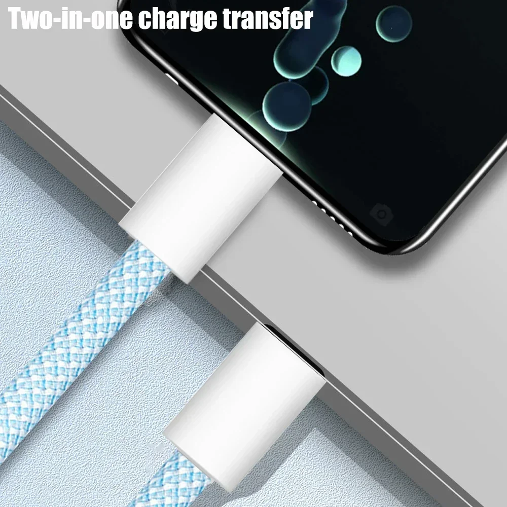 Super Quick Charging Cord Type C To USB C Nylon Braided Unbreakable Phone Data Cables Suitable for IPhone 15 Dual Type C Wire