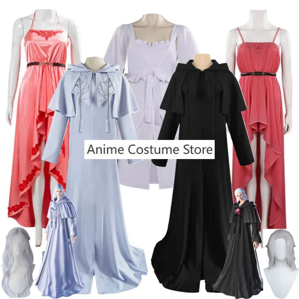 Game FINAL FANTASY XIV: ENDWALKER Venat Emet-Selch Cosplay Costume Wig Anime Hydaelyn White Black Red Dress Outfit Hallowen Suit