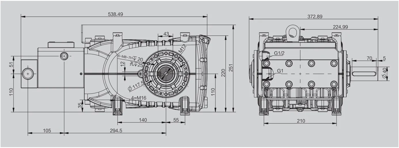 PINFL DF 30-73L/min 280-600Bar High Pressure SS316L Pump Piston Pump for Ship Cleaning Descaling