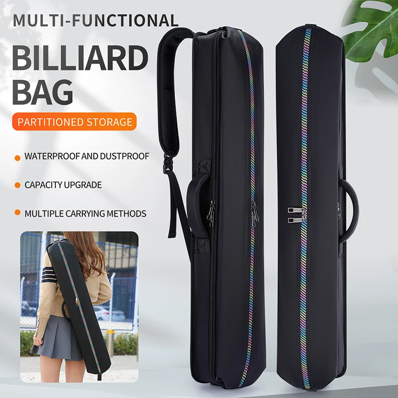 

Portable 1/2 Billiard Cue Storage Shoulder Bag 6 Holes 8 Holes Bucket Bag for Fitness Sports-Pool