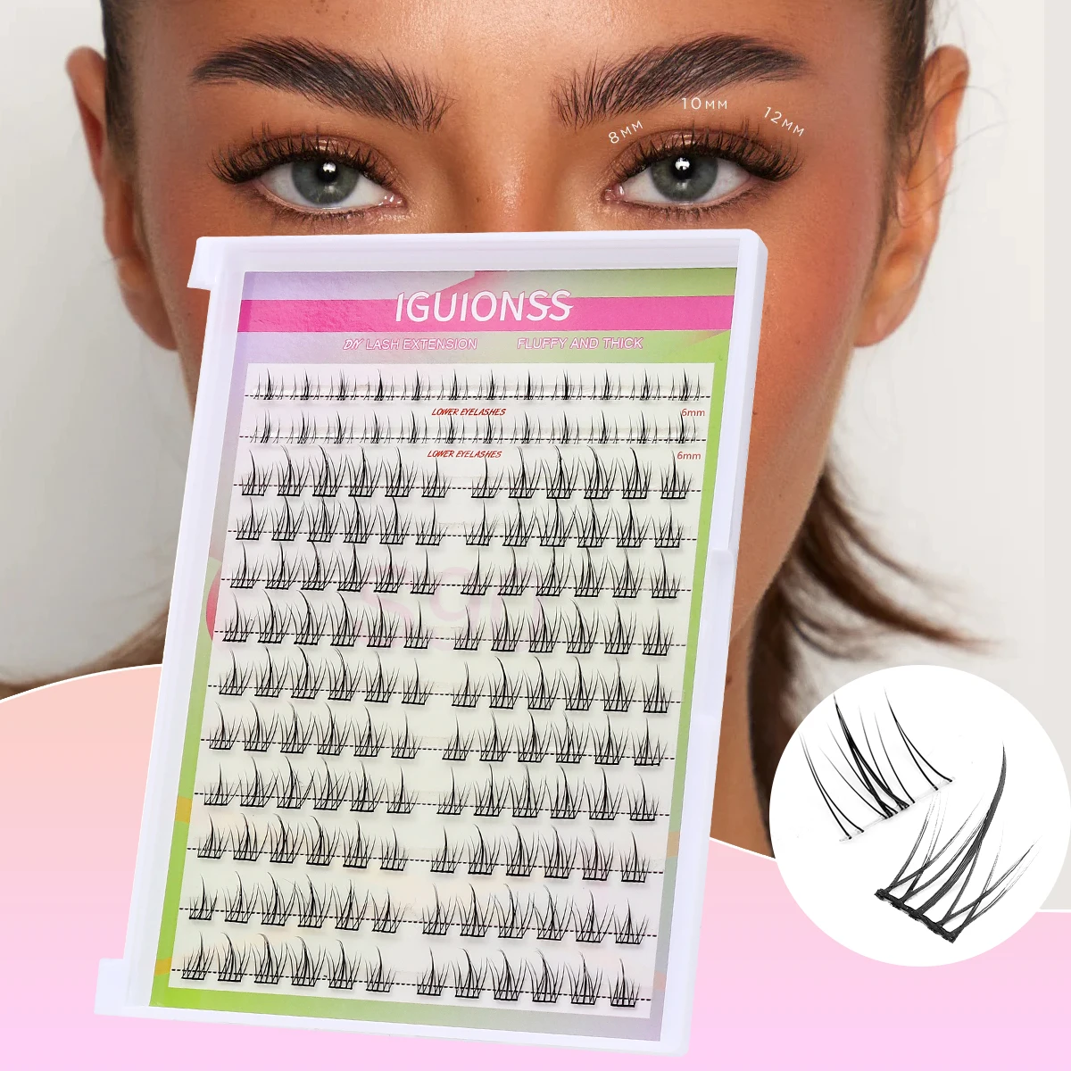 IGUIONS False Eyelash Extension IG05 Mixed Length+Lower Eyelash D-Roll Vacation Eyelash DIY at Home