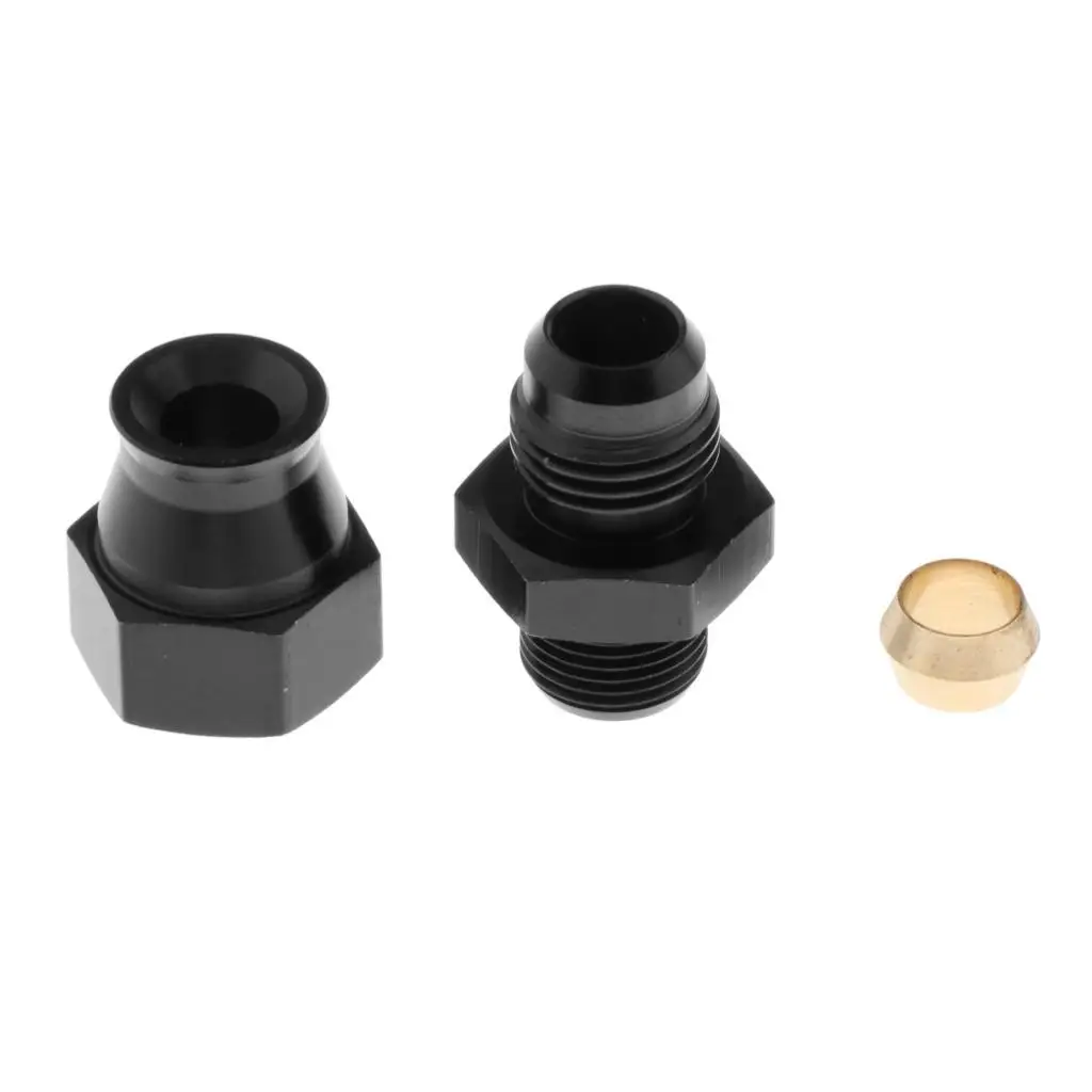 Adaptateur d'extrémité de tuyau droit AN6 vers 5/16 pouce, connecteur de tuyau en aluminium noir pour tuyau résistant au carburant et à l'huile