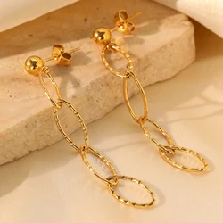 Stainless Steel Earrings Personality Irregular circle Long Fashion Simplicity High-end Sense Dangle Earrings For Women Jewelry