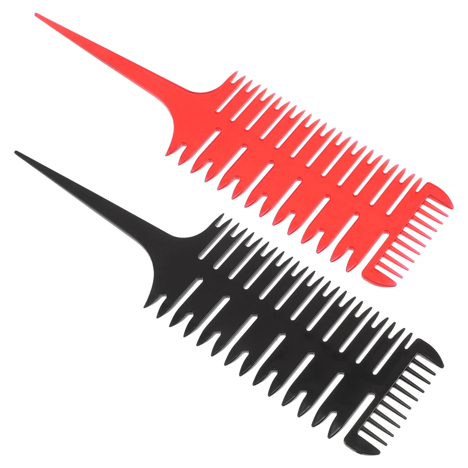 2 قطعة مجموعة مشط التصميم الفني هيكل السمكة تصميم ذيل اللون تسليط الضوء على تقسيم الصباغة وفك تشابك صالون تصفيف الشعر المنزلي